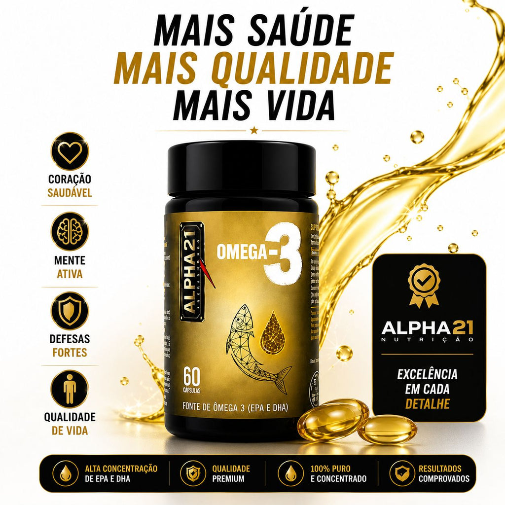 Omega 3 premium ALPHA21 – ácidos graxos essenciais para bem-estar