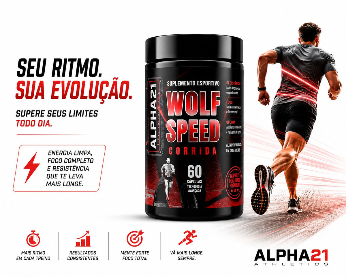 Suplemento ALPHA21 WOLF SPEED – fórmula para corrida e endurance