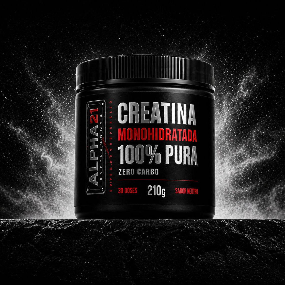 Creatina Monohidratada Pura ALPHA21 – 210g para força e hipertrofia