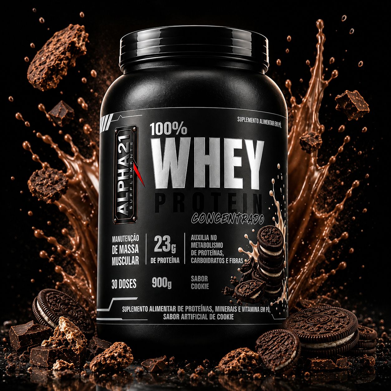 Whey Protein ALPHA21 Kit Trio – Síntese Muscular e BCAAs