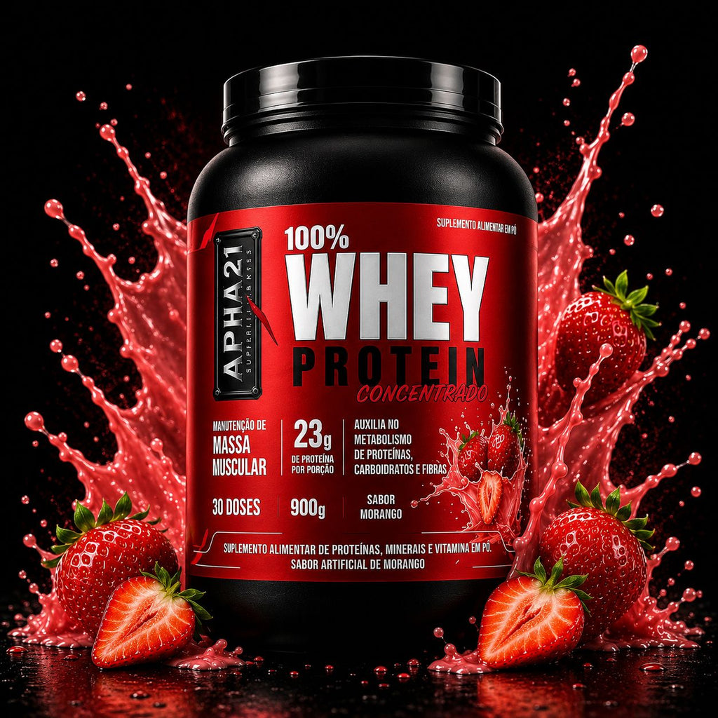 Kit Whey Protein ALPHA21 2.7kg – 3 Sabores Concentrado