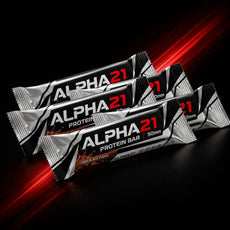 Barra de Proteína ALPHA21 50g – snack com 12g de proteína e fibras para pós-treino ou entre refeições.