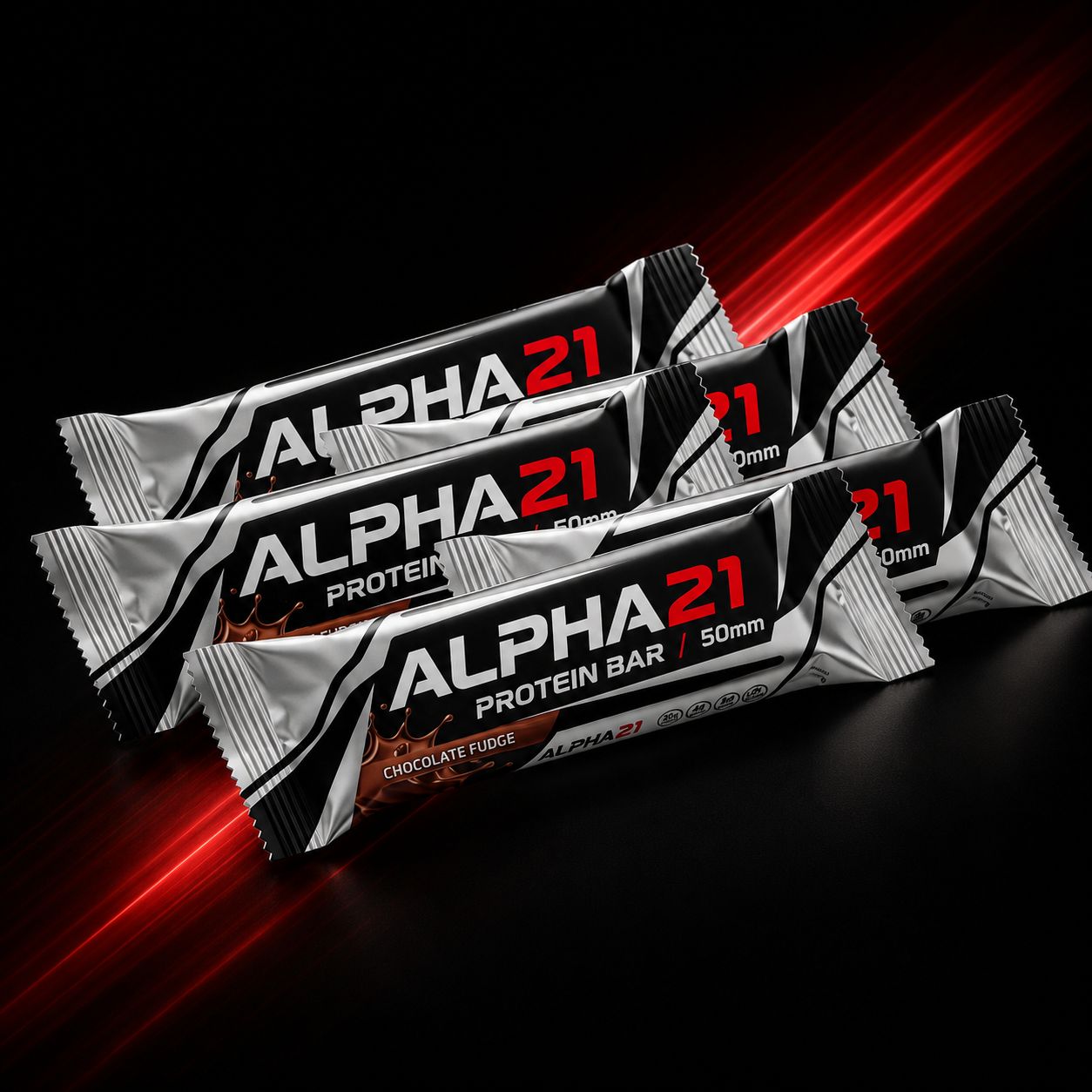 Barra de Proteína ALPHA21 50g – snack com 12g de proteína e fibras para pós-treino ou entre refeições.