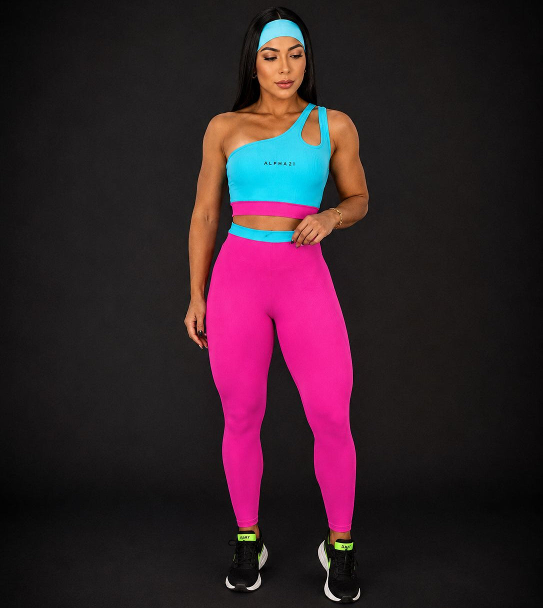 Conjunto Fitness Bicolor Feminino ALPHA21 | Performance Premium