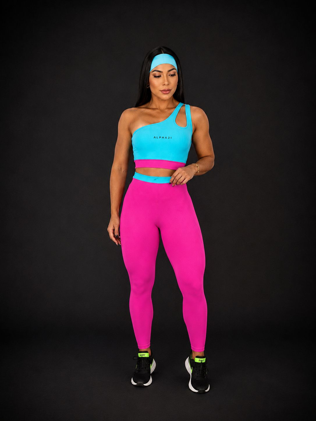 Conjunto Fitness Bicolor Feminino ALPHA21 | Performance Premium