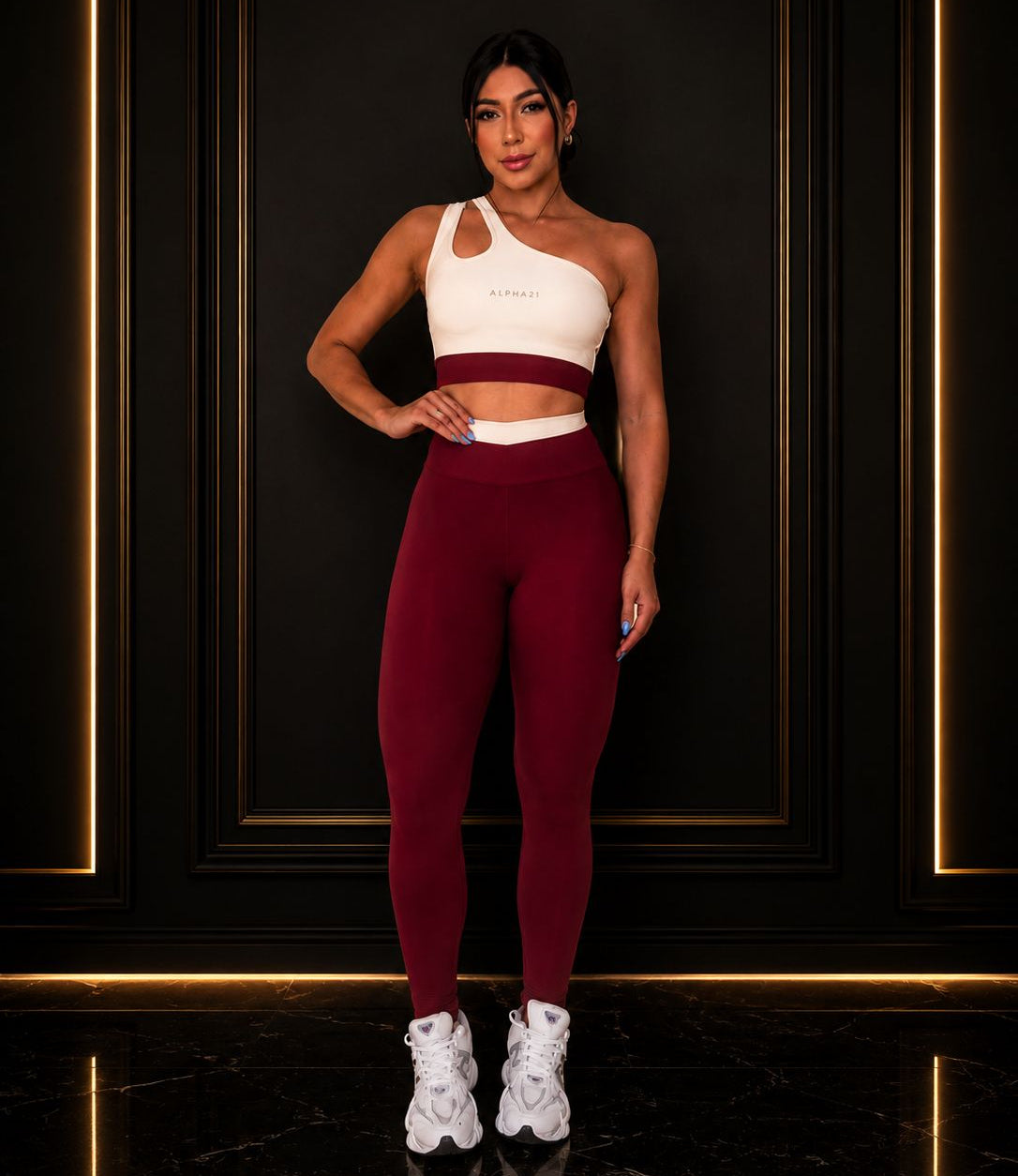 Conjunto Fitness Bicolor Feminino ALPHA21 | Performance Premium
