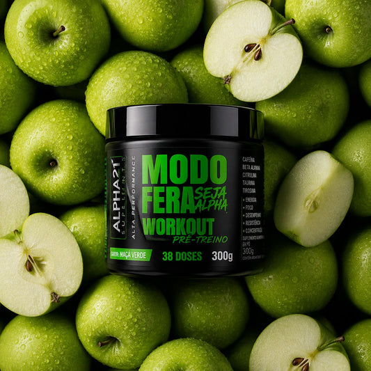 Pré-Treino Maçã Verde ALPHA21 300g – Energia Premium