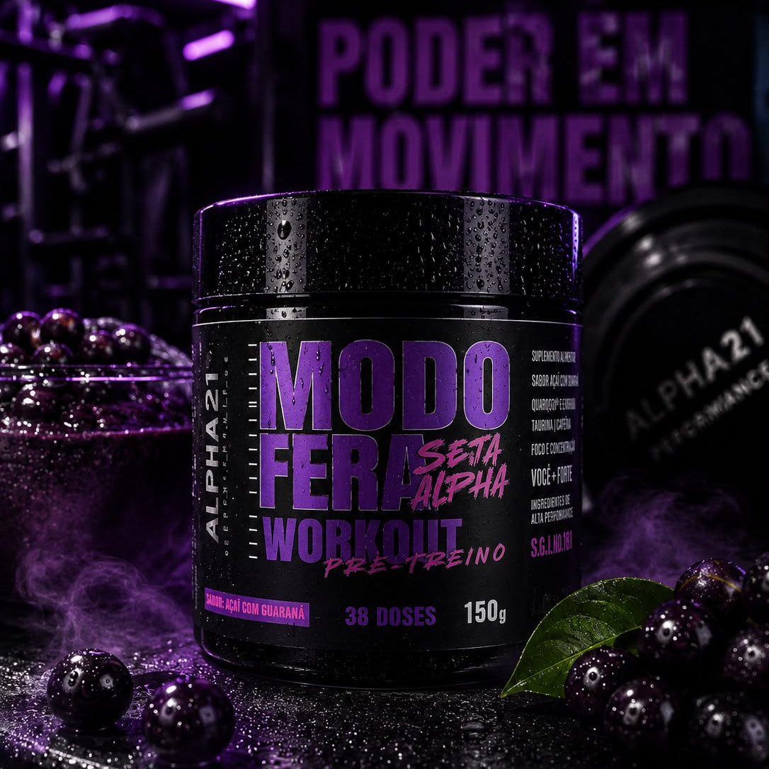 Pré-Treino Modo Fera ALPHA21 150g – Energia Premium