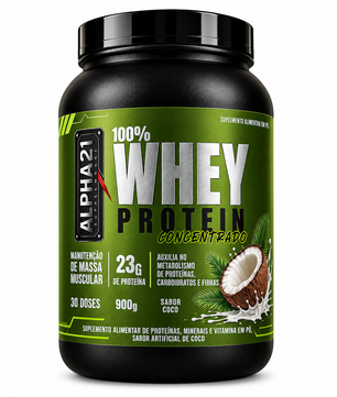 Whey Protein Concentrado ALPHA21 900g | Sabor Coco