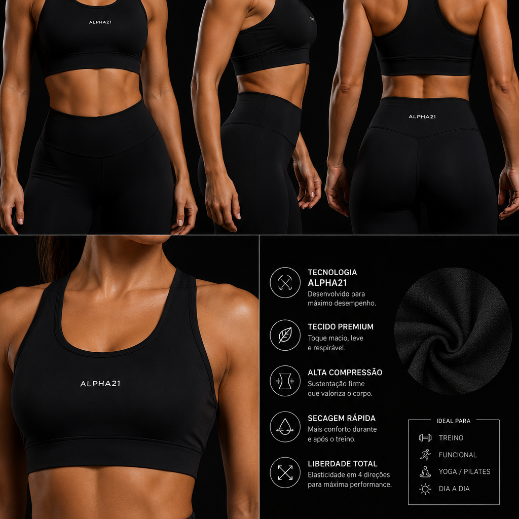 Top Power Feminino ALPHA21 | Alta Performance