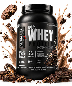 Proteína concentrada ALPHA21 Cookies – 900g para ganho muscular
