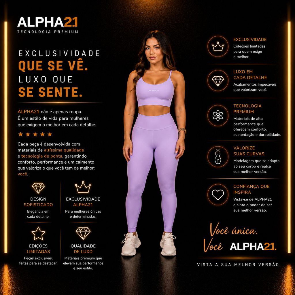 Conjunto Feminino ALPHA21: Legging e Top Compressão