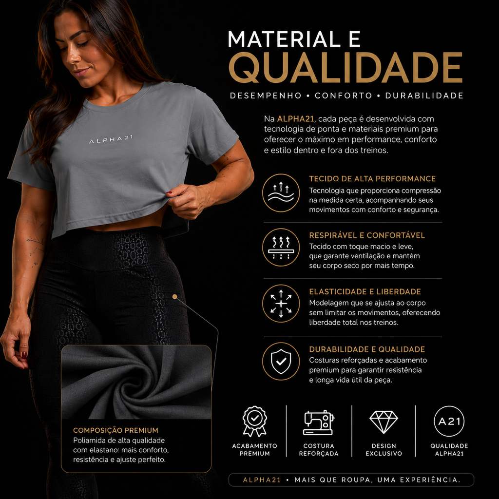 Cropp Fitness Feminino ALPHA21 | Suporte Premium