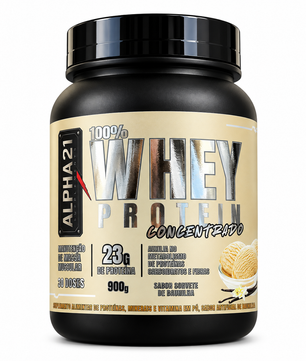 Whey Protein Concentrado ALPHA21 900g | Sabor Baunilha