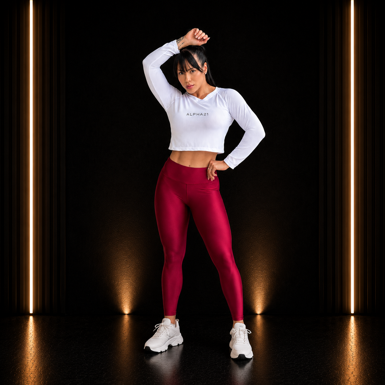 Blusa Fitness Feminina ALPHA21 | Manga Longa Performance