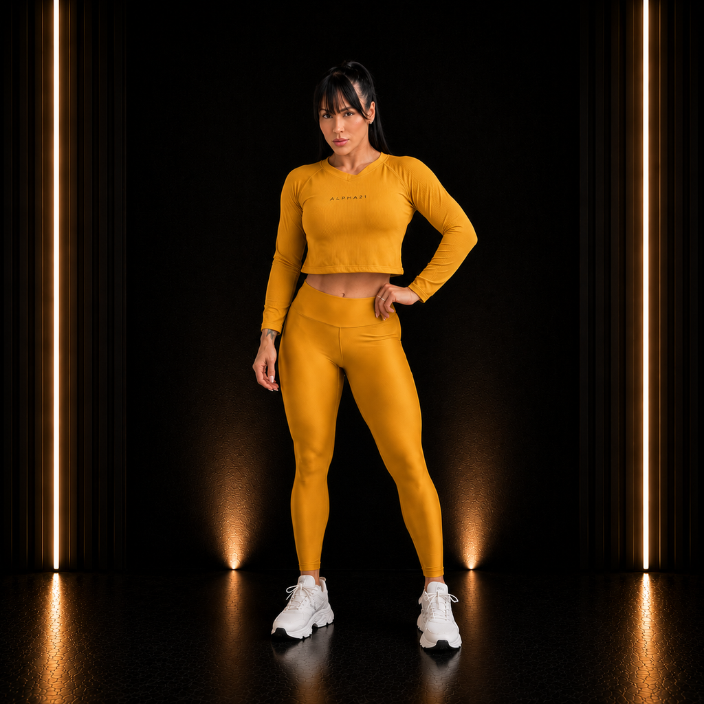 Blusa Fitness Feminina ALPHA21 | Manga Longa Performance