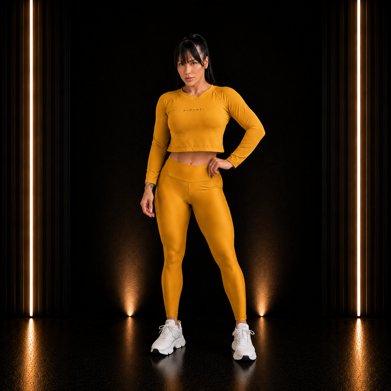 Blusa Fitness Feminina ALPHA21 | Manga Longa Performance