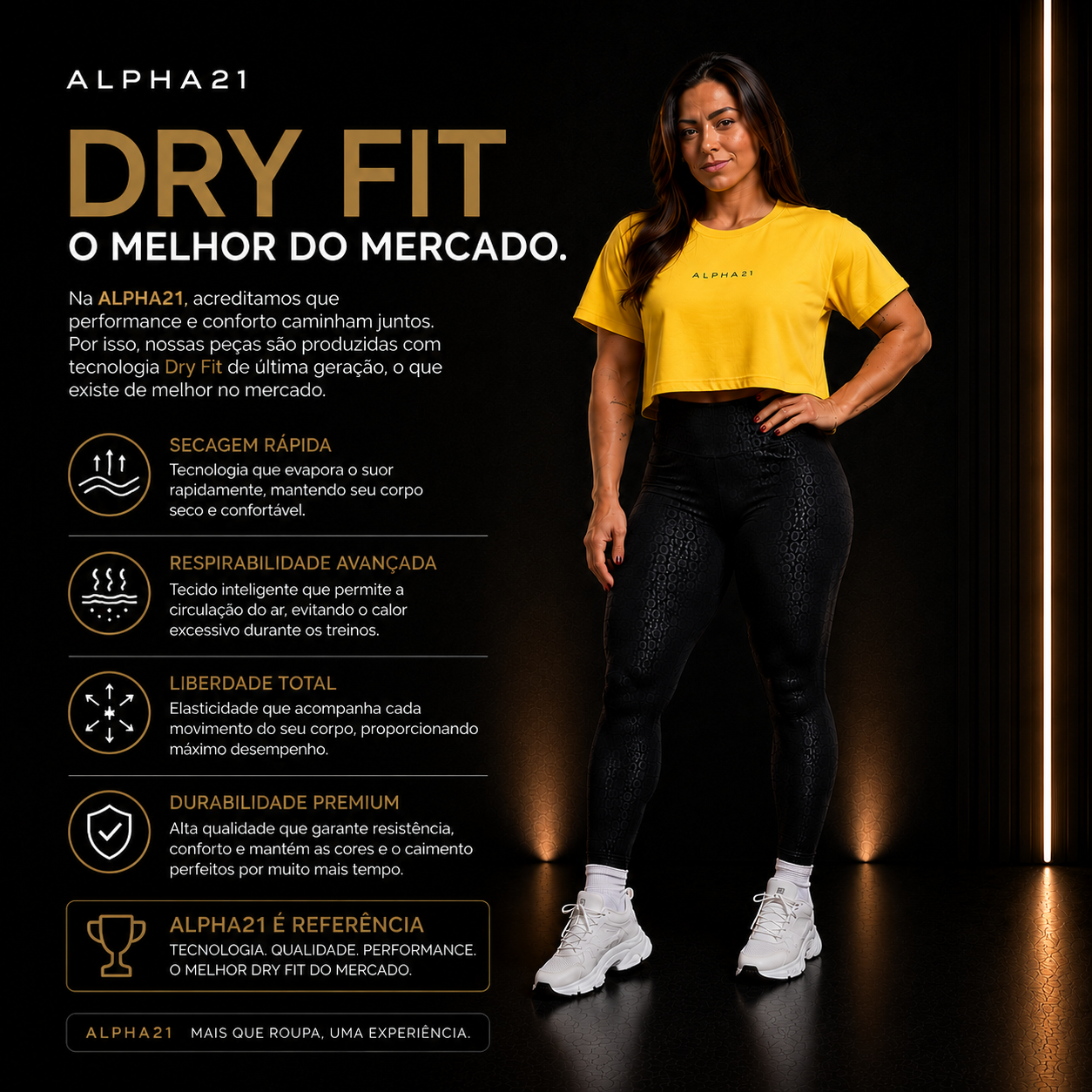 Cropp Fitness Feminino ALPHA21 | Suporte Premium