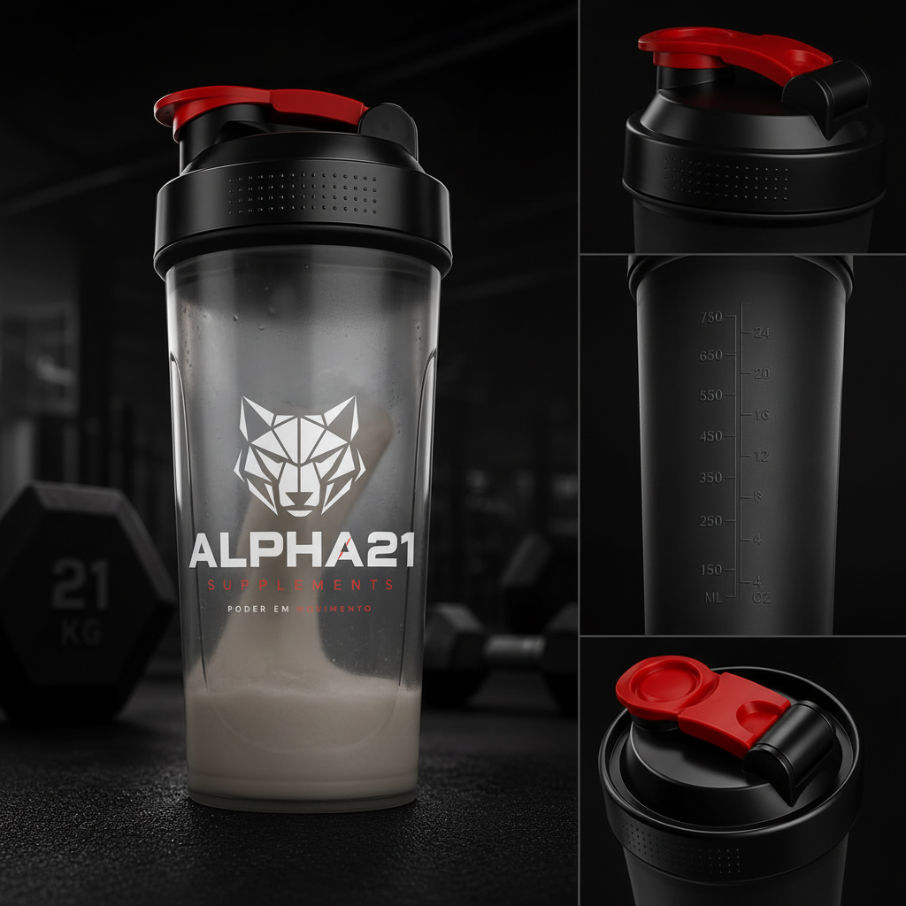 Garrafa Shaker ALPHA21 Transparente