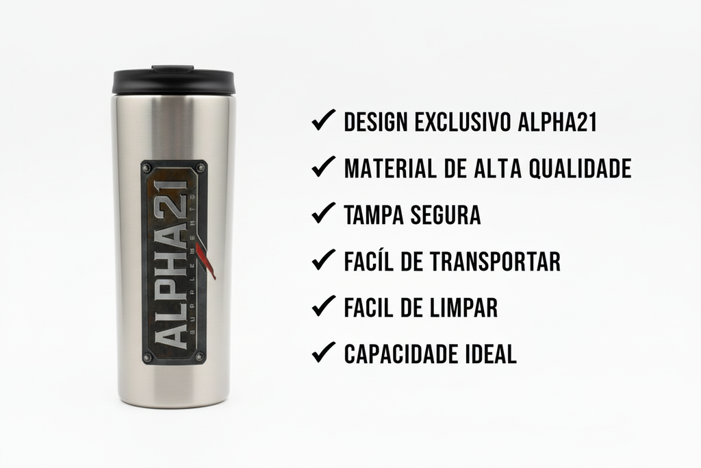 Garrafinha Squeeze ALPHA21 – design exclusivo e alta durabilidade para hidratação em treinos e lifestyle fitness, livre de BPA
