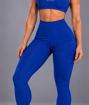 Conjunto Feminino Fitness ALPHA21  Top e Legging com Bolsos