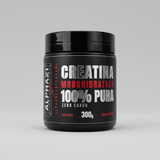 Creatina Monohidratada 300g ALPHA21 fundo cinza