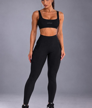 Conjunto Feminino Fitness ALPHA21  Top e Legging com Bolsos