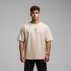 Camisa Oversized ALPHA21 fundo cinza