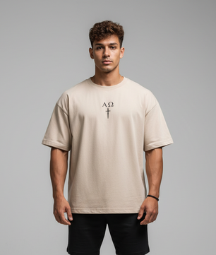 Camisa Oversized ALPHA21 fundo cinza