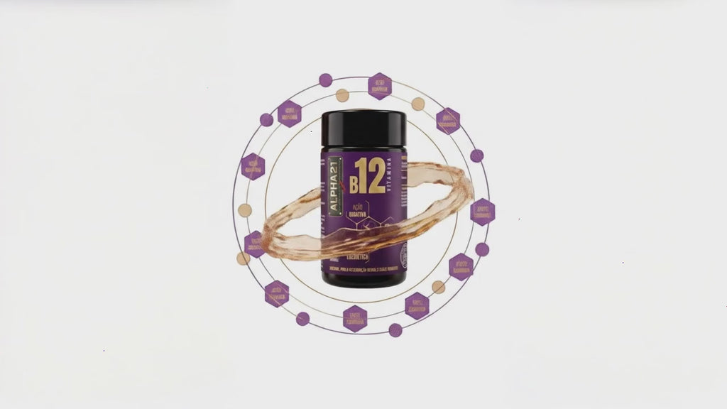 B12 ALPHA21 | Complexo Premium de Metilcobalamina com 60 cápsulas. Suplemento de alta biodisponibilidade para energia, metabolismo e função neurológica.