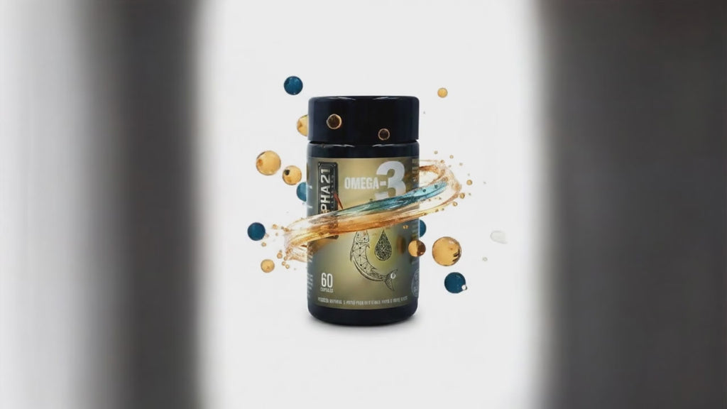 Omega 3 ALPHA21 – suplemento com ácidos graxos essenciais EPA e DHA para suporte cardiovascular e cognitivo, fabricado sob BPF/ANVISA